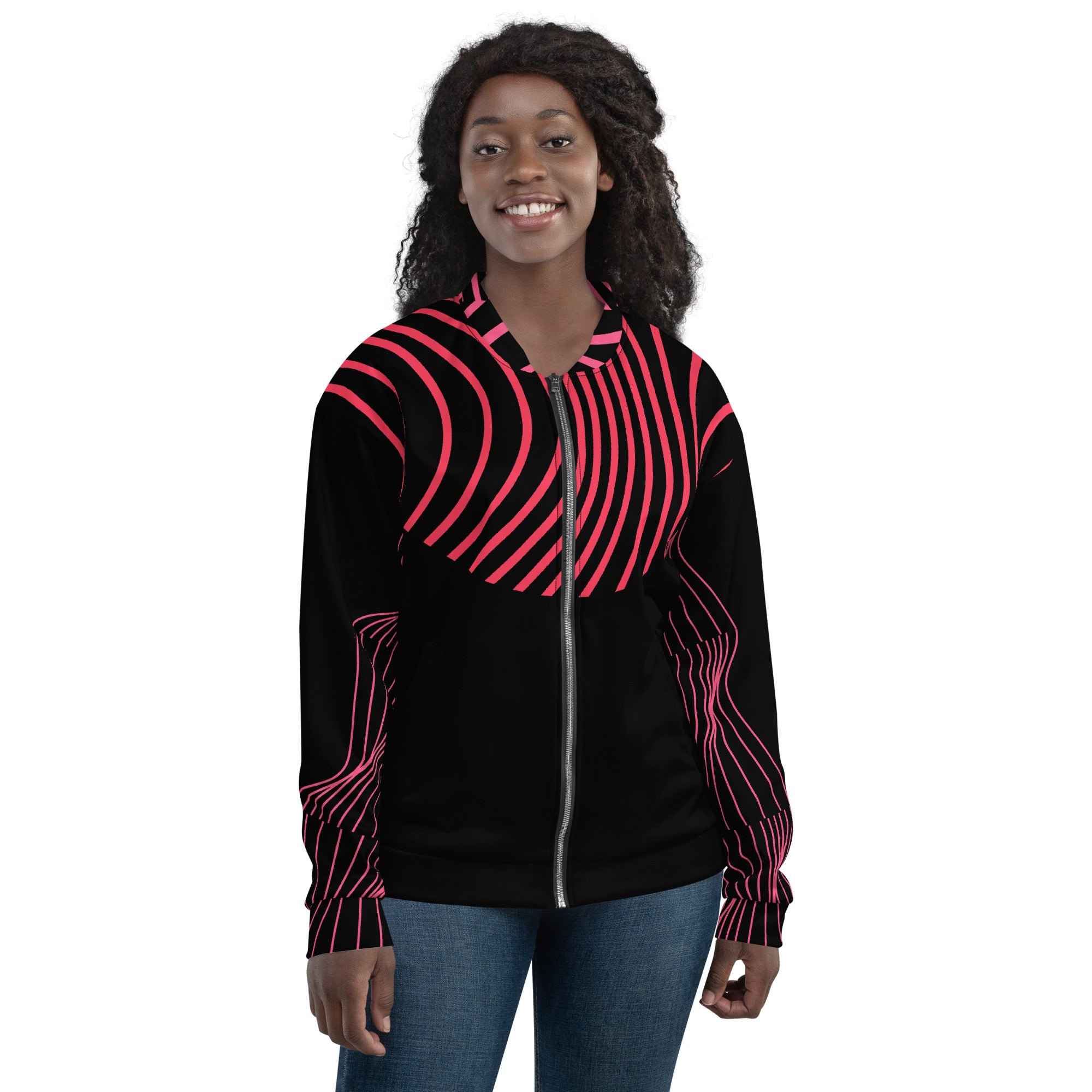 Unisex Bomber Jacket. Workout Cover Full Zipper Jacket. Streetwear. Ripple FX by WickedYo.